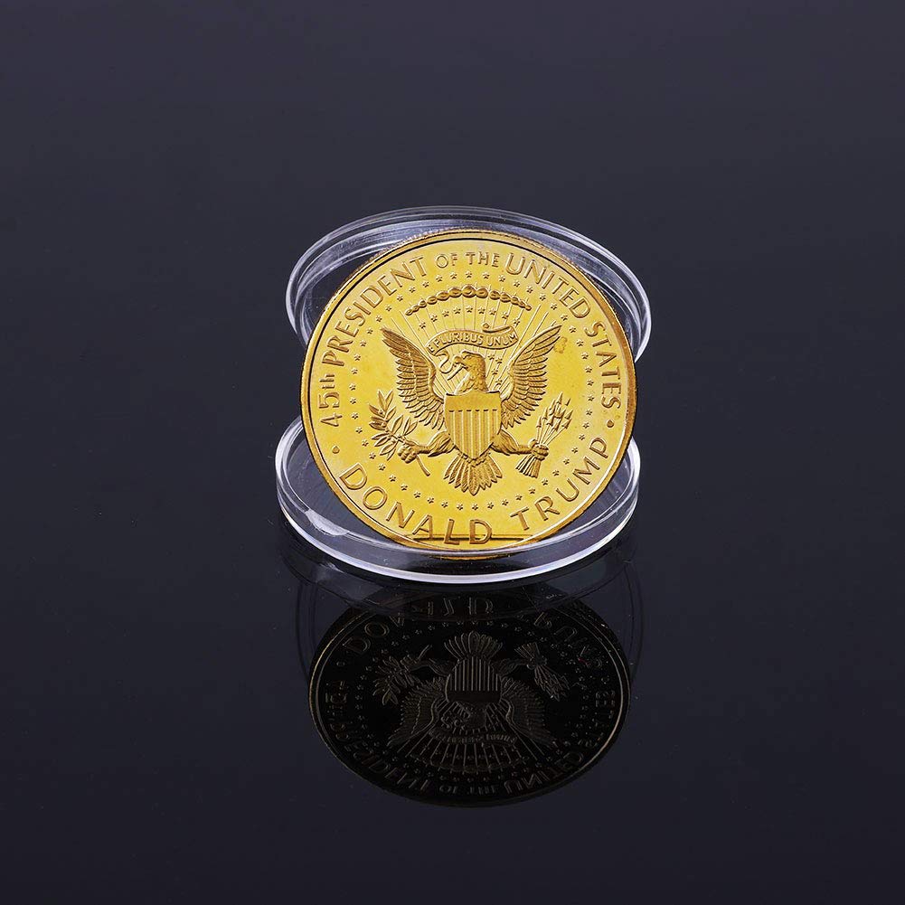 Donald Trump Gold Coin, 2017 Gold Plated Collectable Coin, 45th President - 1 Pack (Glod)