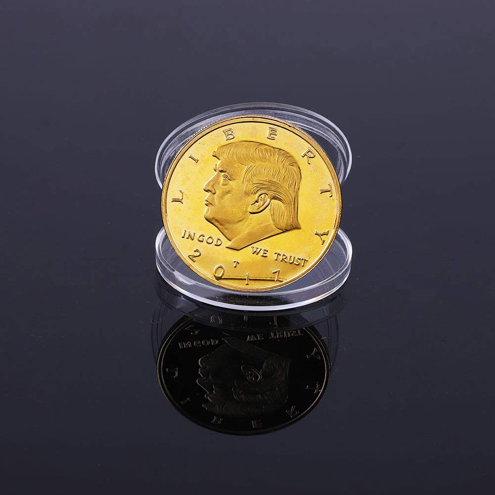 Donald Trump Gold Coin, 2017 Gold Plated Collectable Coin, 45th President - 1 Pack (Glod)