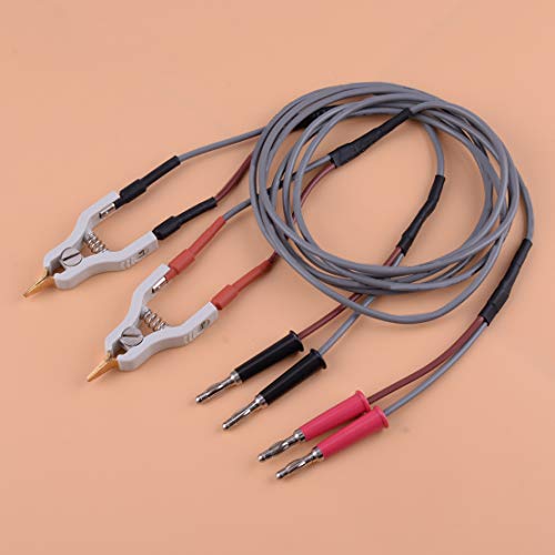 beler 4 Wires Type Microresistivity Test Lead Cable Kelvin Clip LCR Clamp