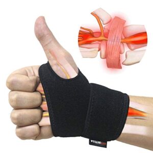 wrist brace for carpal tunnel, comfortable and adjustable wrist support brace for arthritis and tendinitis, wrist compression wrap for pain relief, fit for both left hand and right hand – single