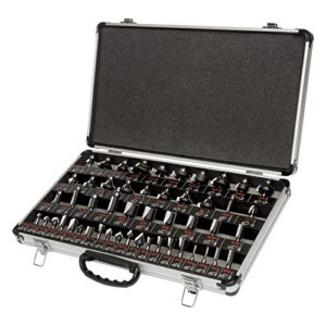 Trend 50 Piece Router Bit Starter Set, 1/4 Inch Shank, Tungsten Carbide Tipped, Aluminum Case Included, SET/SS50X1/4TC