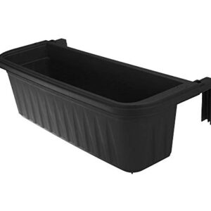 Apollo Exports International 24" Adjustable Railing Planter, Black