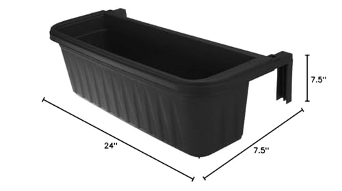 Apollo Exports International 24" Adjustable Railing Planter, Black