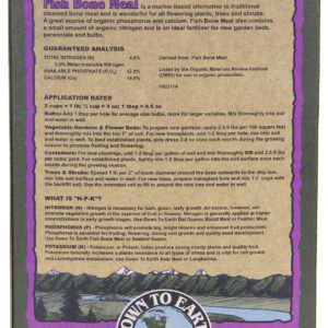 Down to Earth Organic Fish Bone Meal Fertilizer Mix 4-12-0, 5 lb