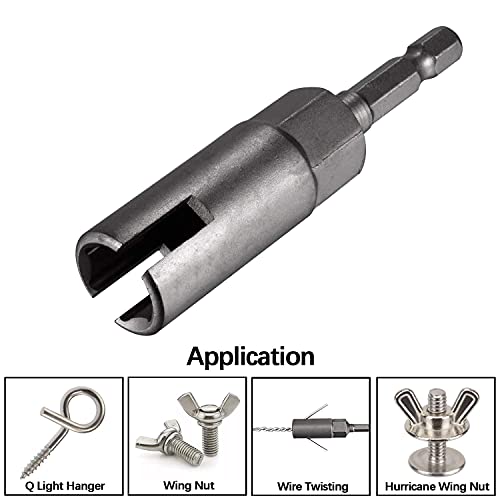 Pagow Deep Power Wing Nut Driver Set- Slot Wing Nuts Drill Bit Socket Wrenches Tools Set Hex Grooved Socket for Panel Nuts, Screws Eye, C Hook Bolt, Q Hanger, Hex Shank (1)