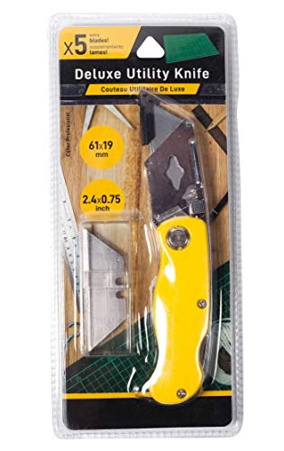 Jacent Deluxe Pocket Utility Knife With 5 Extra Blades, 1 Pack