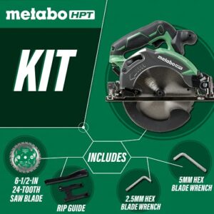 Metabo HPT Cordless Circular Saw | Tool Only | No Battery | 18V | 6-1/2" Deep Cut Design | Brushless Motor | Lifetime Tool Warranty | C18DBALQ4