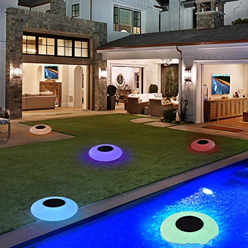 Blibly Swimming Pool Lights Solar Floating Light with Multi-Color LED Waterproof Outdoor Garden Lights…