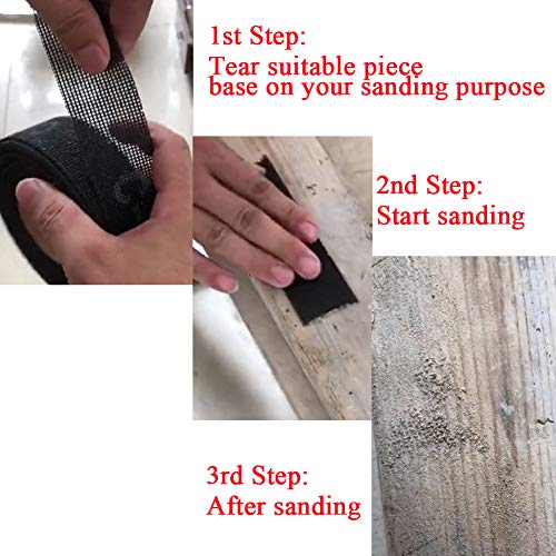 EMILYPRO Sanding Rolls/Plumbing Sanding Cloth 1.5" x 11yd (33 ft) / Plumber's Double Side Open Mesh/Aluminum Oxide Grit #120-1Roll