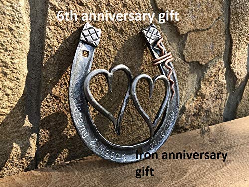 6th anniversary gift, iron anniversary, iron anniversary gift, iron gift, 6th anniversary gift for her,iron horseshoe,iron hearts,iron gifts