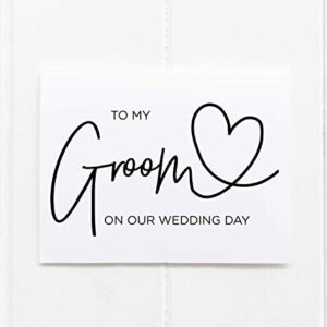 To My Groom on our Wedding Day Card from Bride Black and White Modern Wedding