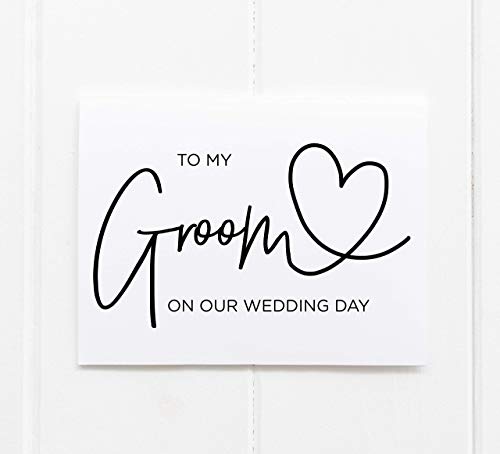 To My Groom on our Wedding Day Card from Bride Black and White Modern Wedding