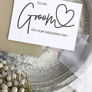 To My Groom on our Wedding Day Card from Bride Black and White Modern Wedding