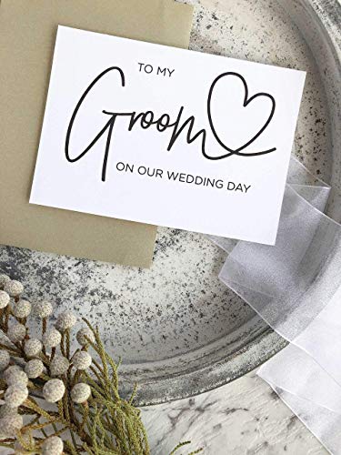 To My Groom on our Wedding Day Card from Bride Black and White Modern Wedding