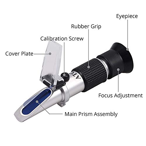 AUTOUTLET 3-in-1 Honey Baume Refractometer,Brix and Baume Honey Refractometer,58-90% Brix Scale Range Honey Moisture Tester with ATC,Ideal for Honey,Milk,Sugar Syrup,Fruit jam and Molasses,Bee Keeping
