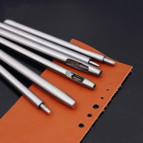 10Pcs Leather Hole Punch Cutter 0.5mm-5mm Leather Working Tools for Leather Watch Bands Belts Canvas Paper Plastics Round Hollow Hole Punch Cutter Tool (Round Hole Punch)