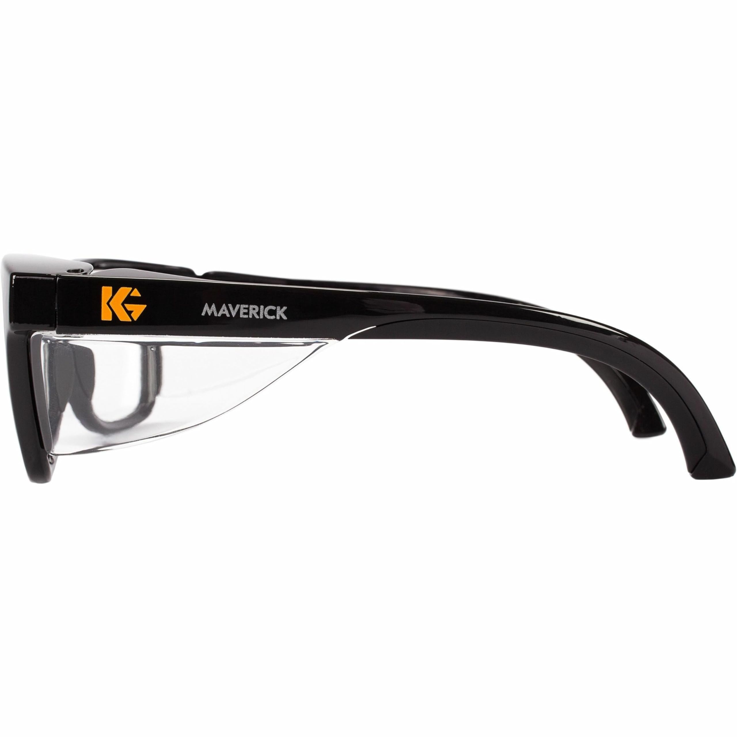 KleenGuard™ V30 Maverick Eye Protection (49309), with KleenVision™ Anti-Fog Coating, Clear Lenses, Black Frame (Qty 1)