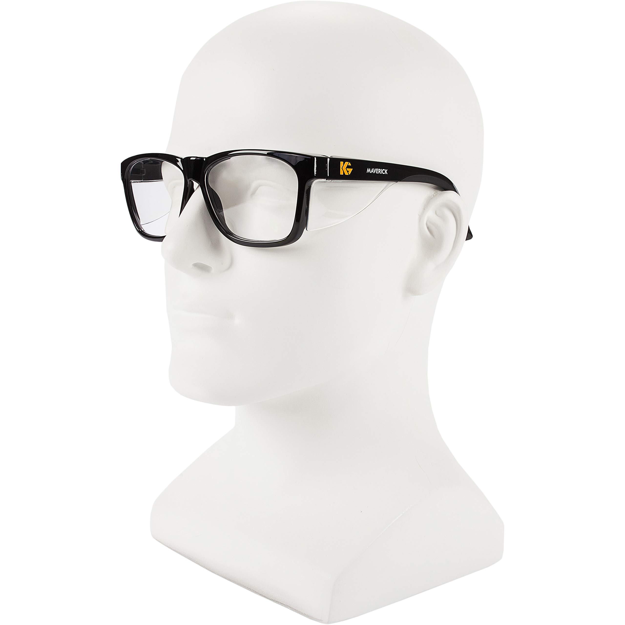 KleenGuard™ V30 Maverick Eye Protection (49309), with KleenVision™ Anti-Fog Coating, Clear Lenses, Black Frame (Qty 1)