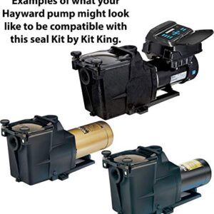 KitKing - Super Pump Seal Replacement for Hayward Go Kit 3. All 3 Gaskets & Shaft Seal. Fits All SP1600, SP2600 in Regular, X, VSP Models. SPX1600TRA SP1600Z2 PS-201 SPX1600R SPX1600S SPX1600T Pool