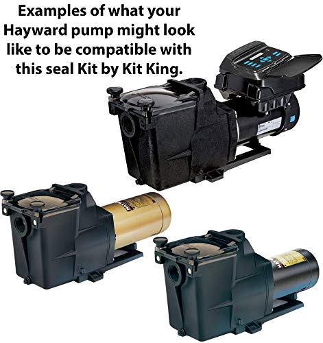 KitKing - Super Pump Seal Replacement for Hayward Go Kit 3. All 3 Gaskets & Shaft Seal. Fits All SP1600, SP2600 in Regular, X, VSP Models. SPX1600TRA SP1600Z2 PS-201 SPX1600R SPX1600S SPX1600T Pool