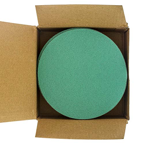 Dura-Gold Premium 5" Green Film Sanding Discs - 80 Grit (Box of 50) - Hook & Loop Backing Sandpaper Discs for DA Sanders, Finishing Coarse Cut Abrasive - Sand Automotive Car Paint, Woodworking Wood