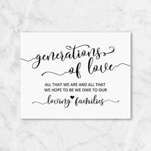 generations of love wedding sign generations of love sign wedding generation sign all that we are and all that we hope wedding quote unframed 8x10 inch