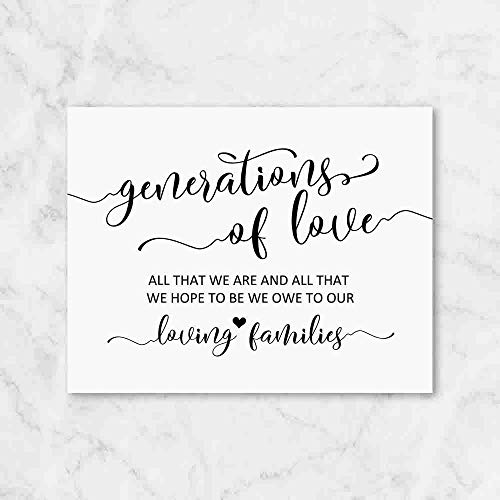 Generations of Love Wedding Sign Generations of Love Sign Wedding Generation Sign All That We Are and All That We Hope Wedding Quote UNFRAMED 8x10 inch