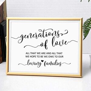 Generations of Love Wedding Sign Generations of Love Sign Wedding Generation Sign All That We Are and All That We Hope Wedding Quote UNFRAMED 8x10 inch