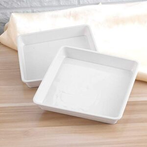 Yardwe 10 PCS Square Plastic Plant Saucer Tray Plant Pot Saucer Flower Pot Tray for Garden Potted Water Drips and Soil 5.9 x 5.9 x 1.1 Inch (White)