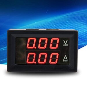 Digital Voltmeter Ammeter 3 Digit DC 0-100V 50A/100A Voltmeter Ammeter Gauge Dual LED Panel Red Blue(1)