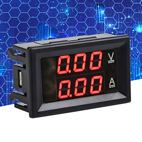 Digital Voltmeter Ammeter 3 Digit DC 0-100V 50A/100A Voltmeter Ammeter Gauge Dual LED Panel Red Blue(1)