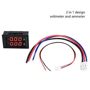 Digital Voltmeter Ammeter 3 Digit DC 0-100V 50A/100A Voltmeter Ammeter Gauge Dual LED Panel Red Blue(1)