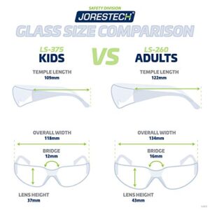 JORESTECH Kids Safety Glasses UV Protection Anti Scratch Clear Frameless Glasses, Meets ANSI Z87+ Standards, Eye Protection Activewear (LS-375-CL)