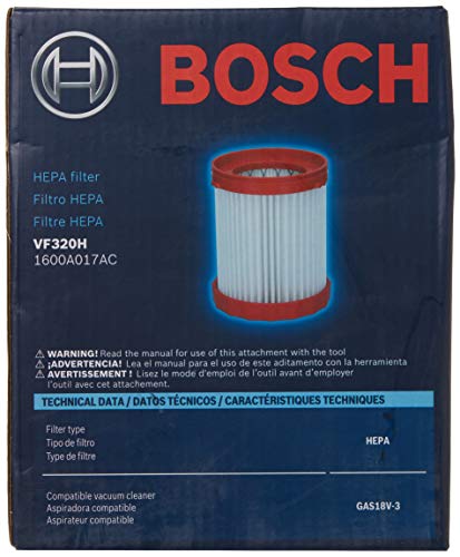 BOSCH VF320H HEPA Filter for 18V 2.6-Gallon Wet/Dry Vacuum Cleaner