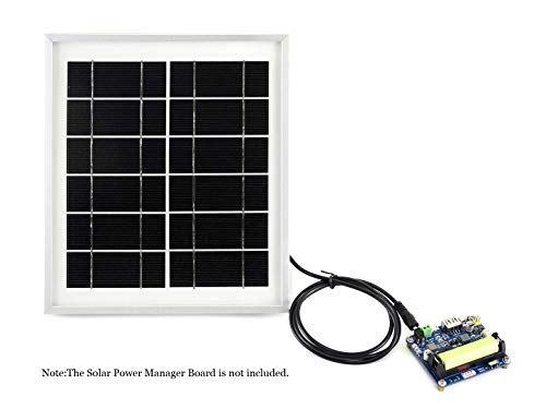 Waveshare Mini Solar Panel (6V 5W) with 156 Monocrystalline Cell for Solar Power Manager, Toughened Glass+ Anodic Oxidation Aluminum Alloy+ 0.25mm PET Material,6.0V ± 5% Voltage