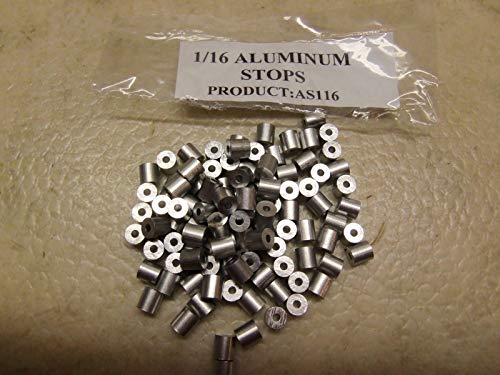 Montree Shop 100 1/16 Aluminum Cable Stops Sleeves Traps Trapping Snares (100 Pack)