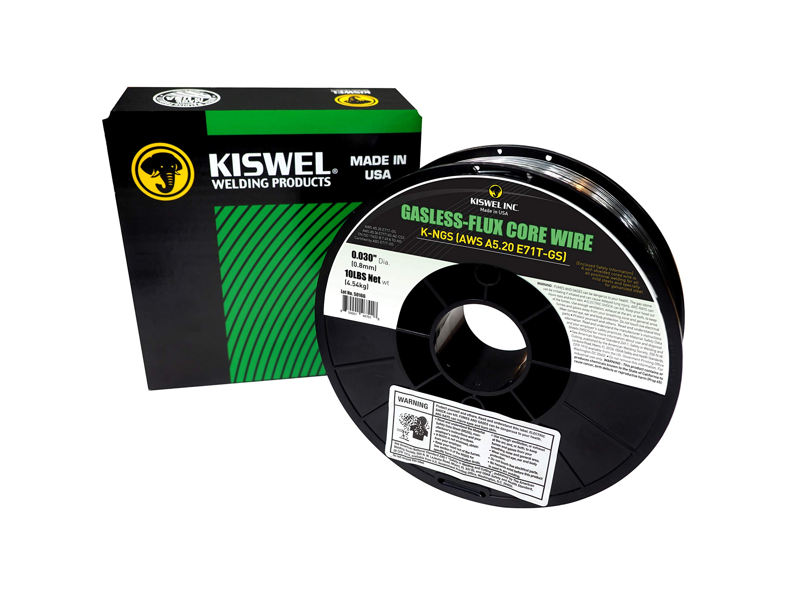 Kiswel USA K-NGS E-71TGS 0.030in. Dia 10lb. Gasless-Flux Core Wire Welding wire Made in USA