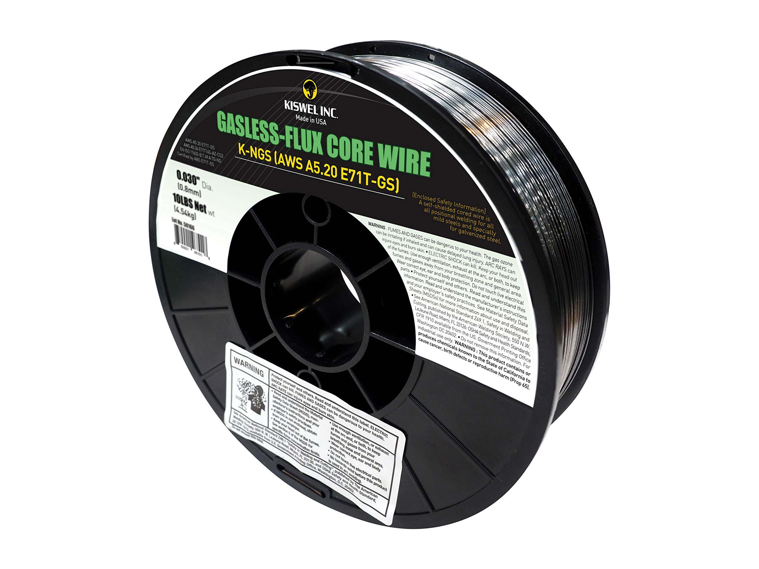 Kiswel USA K-NGS E-71TGS 0.030in. Dia 10lb. Gasless-Flux Core Wire Welding wire Made in USA