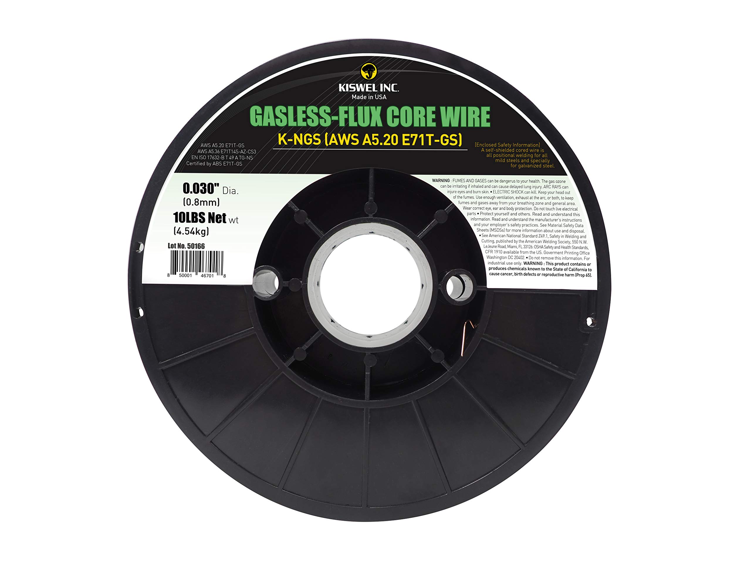 Kiswel USA K-NGS E-71TGS 0.030in. Dia 10lb. Gasless-Flux Core Wire Welding wire Made in USA