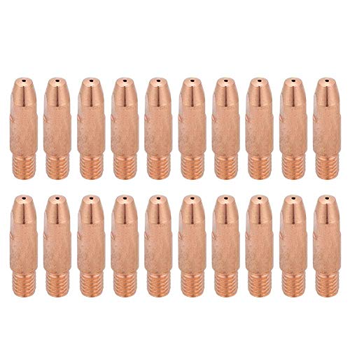 FTVOGUE 20Pcs Copper Contact Tip M6 for Euro Style Binzel 24KD MIG MAG Welding Torch Gas Nozzle Tip Holder Accessaries[0.8],Nozzles, Collets and Lenses