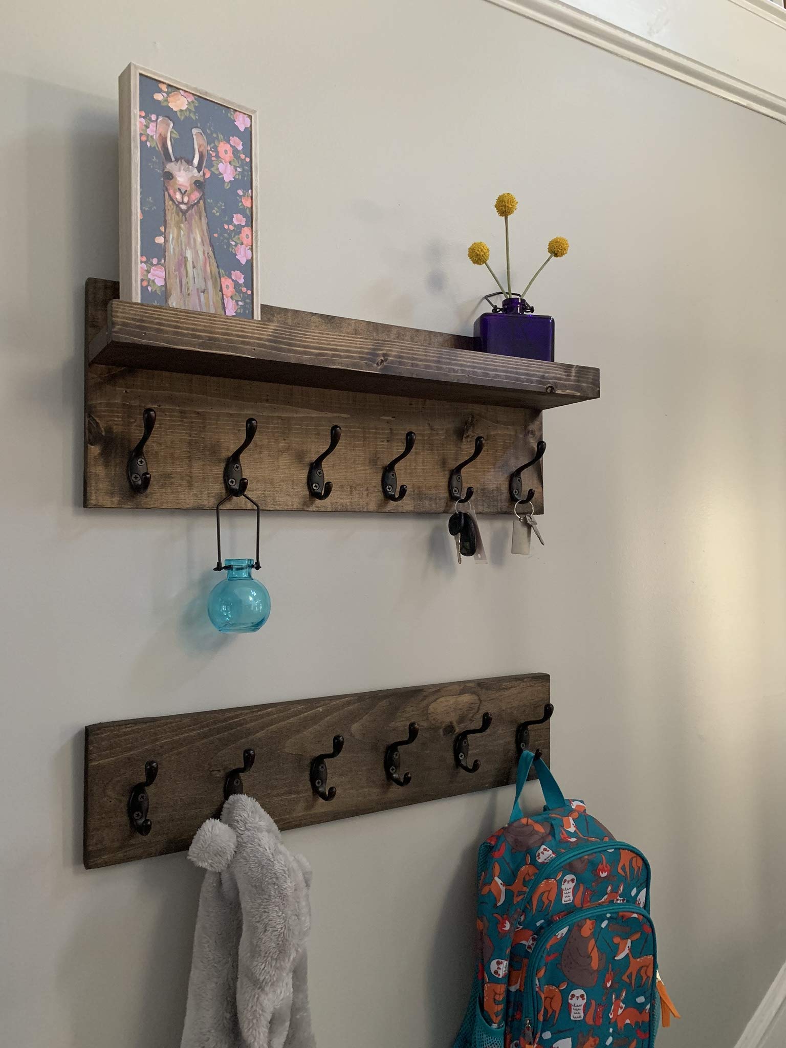 Coat Rack, Coat Hooks, Entryway Organizer Wall Mounted