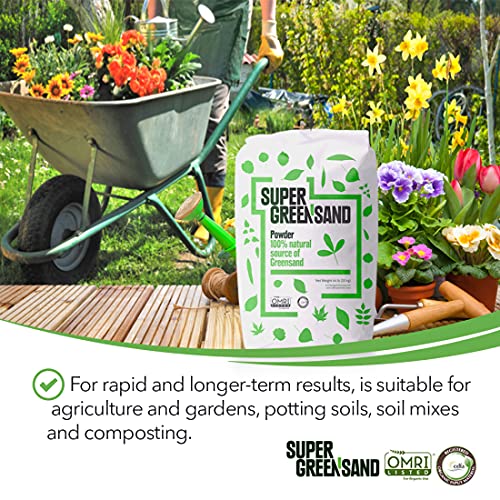 Super Greensand Powder, Soil Conditioner with 68 Minerals and Organic Trace Mineral Soil Additive Fertilizer That Will Supercharge Your Garden Soil, Plant Food, 44 Pounds.