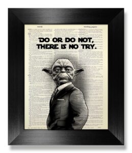 star wars poster, do or do not, there is no try, funny inspirational wall art husband woman teenage girl boy bathroom office wall decor, yoda quote poster, motivational graduation gift him her
