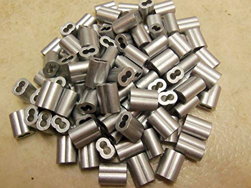 Montree Shop 100 1/8 Aluminum Double Ferrules Sleeves Traps Trapping Snares (100 Pack)