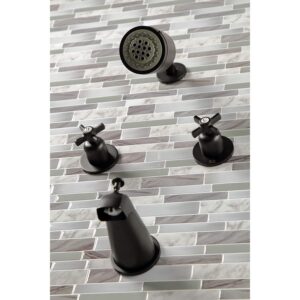 Kingston Brass KBX8140ZX Millennium Tub and Shower Faucet, Matte Black 7.31 x 8 x 72