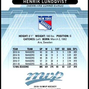 2018-19 Upper Deck MVP Hockey Factory Set BLUE #218 Henrik Lundqvist New York Rangers Official NHL UD Trading Card