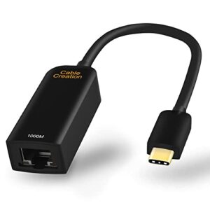 cablecreation usb c to ethernet adapter work for ns, usb type c to rj45 gigabit network adapter for windows/macos/linux/laptop/pc/cellphone compatible with macbook pro, galaxy s22/s20