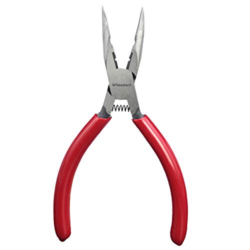 Whizzotech Bent Long Nose Pliers Chromium Vanadium Steel Curved 45 Degree 5 Inch