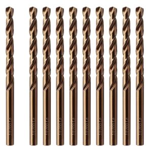 sipery 10pcs m35 cobalt hss twist drill bits 5mm with straight shank, drilling for stainless steel, copper, aluminum alloy and softer materials