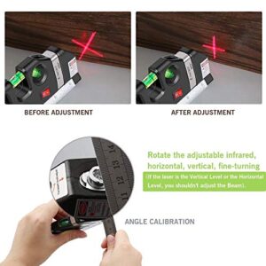 Laser level, Multipurpose Laser Tape Measure Line 8ft+ Tape Measure Ruler Adjusted Standard and Metric Rulers Update Batteries MICMI